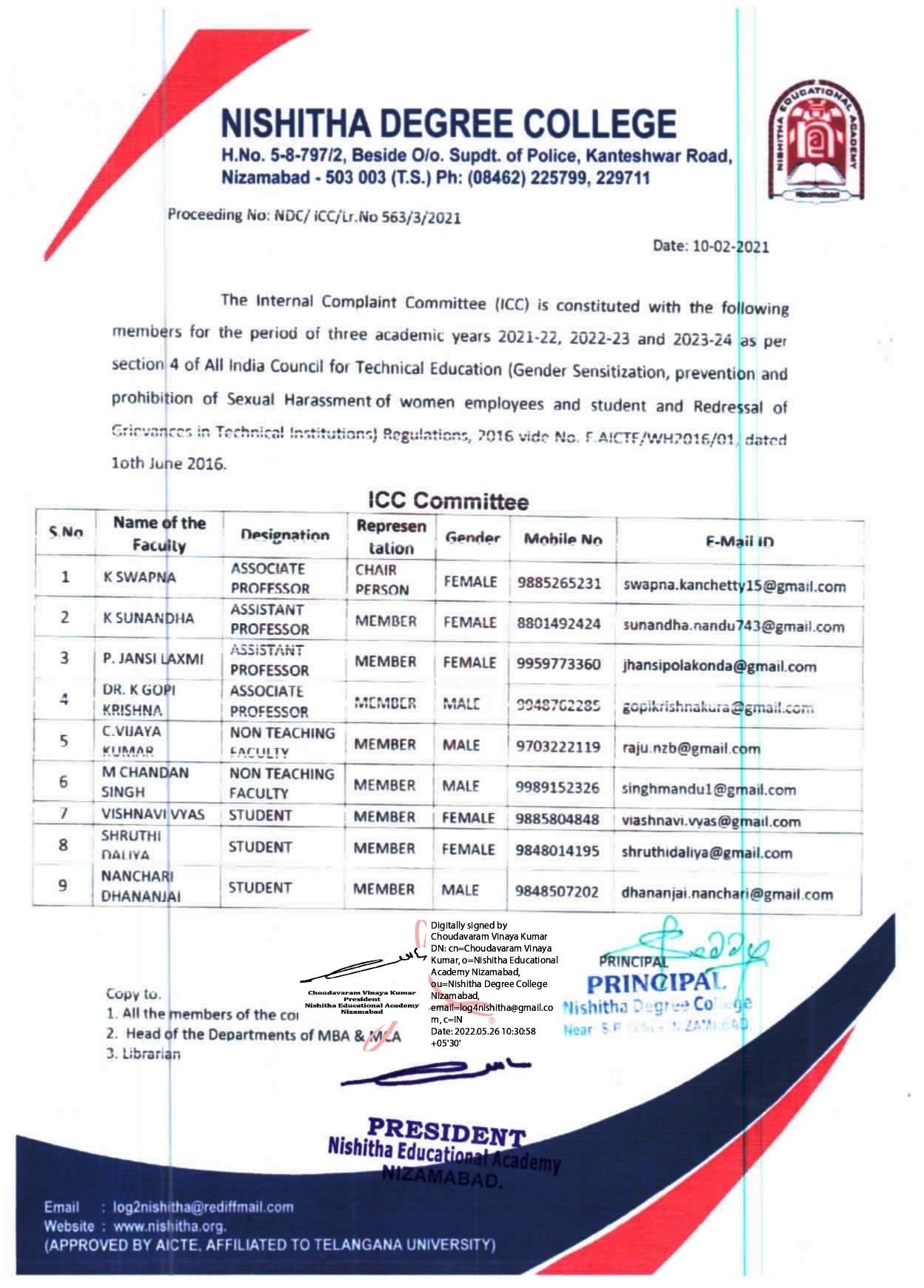 Internal Complaint Committee